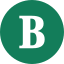 Lettera 'B' su sfondo verde